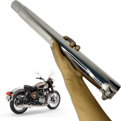 Dhe Best Bike Bend Pipe Catalitic Silencer Chrome For BS6 Model For RE Reborn Classic350 Bike Exhaust Heat Shield