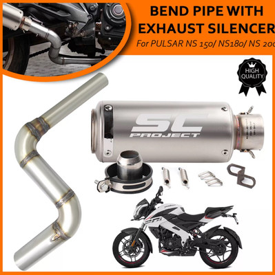 acube mart Bajaj Pulsar 200 NS DTS-i, Pulsar 200NS, Pulsar 150 AS, Pulsar 180 NS, Pulsar Full Exhaust System(Stainless Steel)