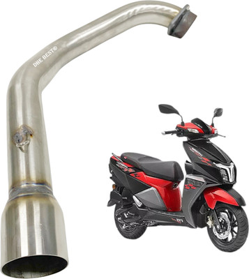 Dhe Best Scooty Custom Exhaust Bend Pipe Middle Pipe for TVS NTORQ 125 TVS NA Full Exhaust System(Stainless Steel)
