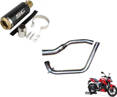 acube mart TVS Apache RTR 160 Slip-on Exhaust System(Stainless Steel)