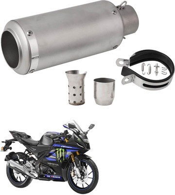 Vagary Stainless Steel Slip On 51mm Exhaust for Yamaha R15 M Yamaha R15 Full Exhaust System(Stainless Steel)