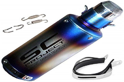 RA ACCESSORIES Universal For Bike Unicorn 160, CBF 125, R15, FZS FI, Apache Slip-on Exhaust System(Stainless Steel)