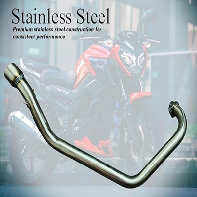 DheVan Middle Muffler Stainless Steel Exhaust Bend Pipe Suitable for TVS Raider 125 B1C TVS NA Slip-on Exhaust System(Stainless Steel)