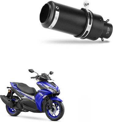Vagary imported Exhaust Full Black Exhaust for Yamaha Aerox 155 Yamaha Universal For Bike Full Exhaust System(Stainless Steel)