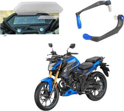 Gogna Mart Brake Clutch Levers Protector Guard Carbon Type (blue) and screen guard bike Bike Fairing Kit