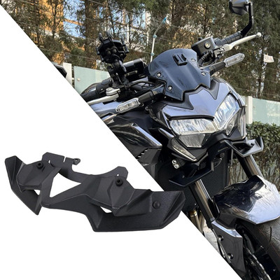 acube mart Abs Motorcycle Front Spoiler Winglet Kit Anti Shake for Kawasaki Z900 Black Bike Fairing Kit