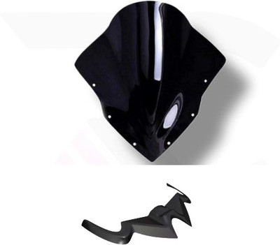 Gogna Mart rs 200 double bubble visor with rs200 winglet blackpl Bike Fairing Kit