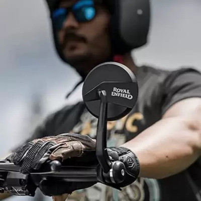 aqrin Manual Rear View Mirror, Driver Side, Dual Mirror For Royal Enfield IS(Left, Right)