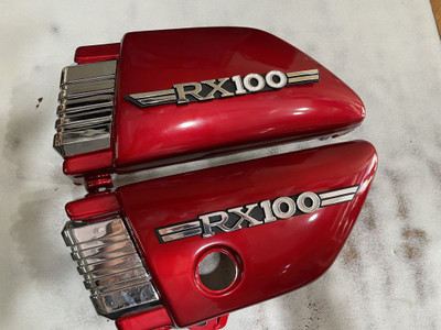 A.A.I Rx100 Battery Side Panel Set with Monogram Chrome Kit (Cherry Red) Bike Fairing Kit