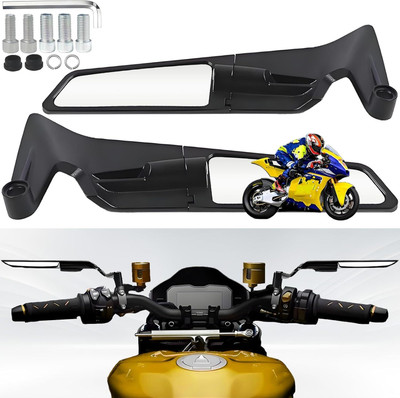 KILLERRYDER Manual Rear View Mirror For Royal Enfield Universal For Bike(Center)