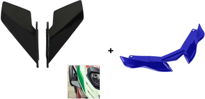 VermsBikers R15v4/R15M Winglet Blue+Universal Small Wings winglet Black Bike Fairing Kit