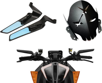 Gogna Mart york fitting Wind Wing Rearview Stealth Mirrors and MT metal visor (skull ) Bike Fairing Kit