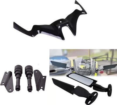 Gogna Mart Pulsar Rs 200 Frame Slider Crash Guard , winglet black and side wing mirror Bike Fairing Kit