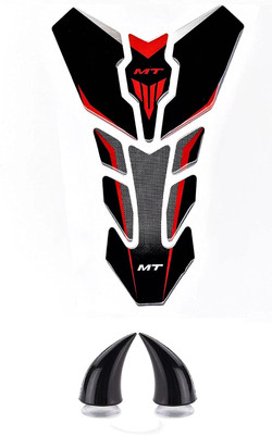 Gogna Mart Yamaha MT 15 Tank pad Sticker red + Helmet Horn Black Bike Fairing Kit