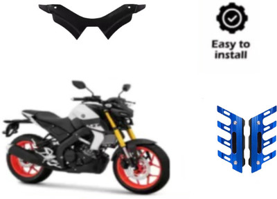 Gogna Mart CNC Shocker Protector Front Fender Slider Guard blue M15, winglet black Bike Fairing Kit