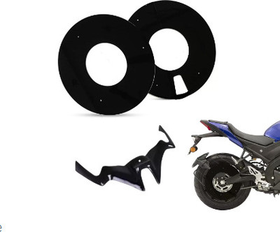 Gogna Mart Acrylic Wheel DISC Cover for 17inch Wheel, rs winglet black Bike Fairing Kit