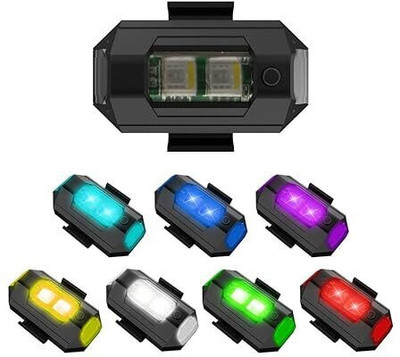 Auto MT 7 COLOR 3MODE CAR Bike AIRCRAFT LED Blinker Night Strobe Light Helmet Back Bike Fairing Kit