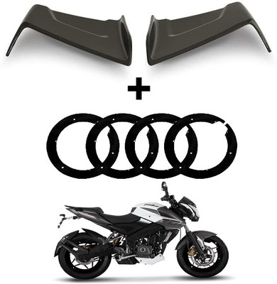 VermsBikers Bike Wheel Cover 17 inch+side wings winglet black for all bikes Bike Fairing Kit