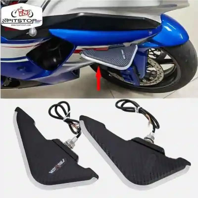 PGX Auto Accessories 1 Pair Universal Bike Aerodynamic Winglets Side Spoilers with DRLABS Carbon Bike Fairing Kit
