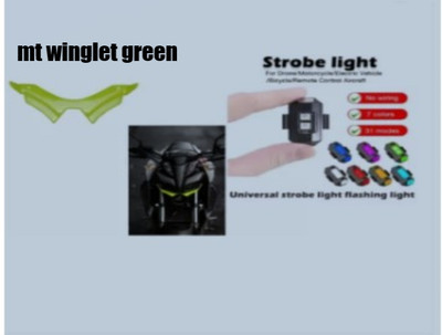 Gogna Mart MT 15 WINGLET GREEN + Aircraft led blinker 1pc Bike Fairing Kit