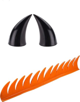 Gogna Mart Helmet Accessory Cuttable Rubber Mohawk/Spikes and black horn Bike Fairing Kit