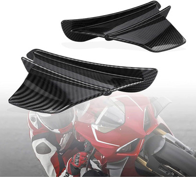 Auto MT Universal CARBON Wing Aerodynamic Winglet CANARD Dynamic Spoiler for ALL BIKE Bike Fairing Kit