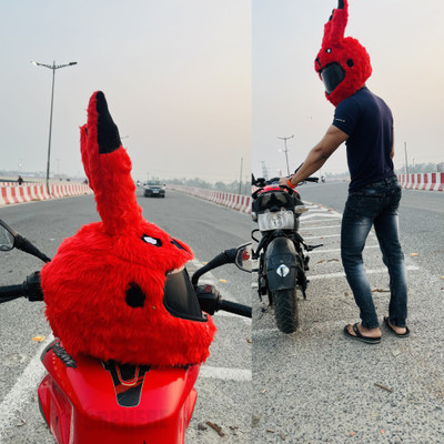 SRPHERE HEAVY QUALITY RED HELMET COVER BUNNY 01 Bike Fairing Kit