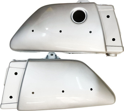 road religion Yamaha RX100 / RXG 135 Side Panel (Silver) with 4 pcs rubber fitting Bike Fairing Kit