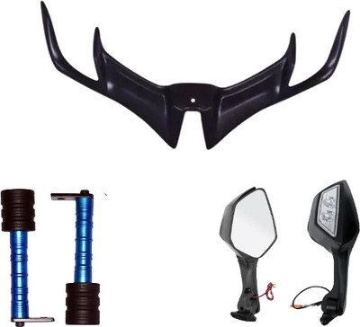 Gogna Mart yamaha r15 v3 winglet black . frame slider blue and r6 led mirror Bike Fairing Kit