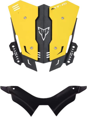 Gogna Mart mt 15 CNC short double color visor black/yellow Bike and mt 15 winglet black Bike Fairing Kit