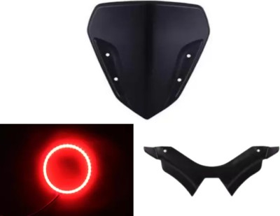 Gogna Mart yamaha mt 15 visor black , mt 15 winglet black and mt ring light red bike Bike Fairing Kit