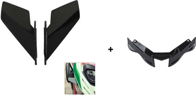 VermsBikers R15 V4/ R15M Bike Winglet (Black)+Universal Small Wings winglet Black Bike Fairing Kit