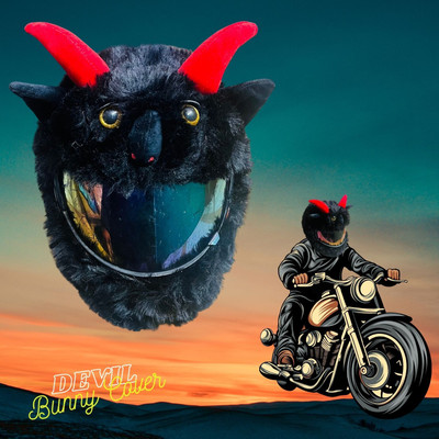 SRPHERE Devil Shape Style Bunny Helmet Cover For Full Face Helmet Motorbike Helmet(Black)