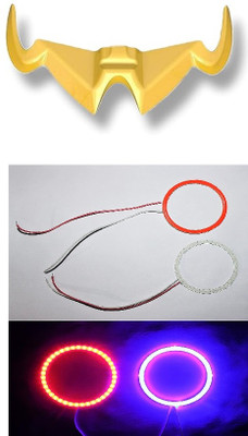 VermsBikers Pulsar Rs200 Winglet Yellow with RS 200 ring light red and blue cops Bike Fairing Kit