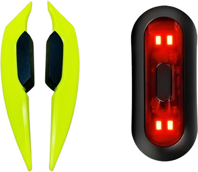 Gogna Mart Aerodynamic Spoiler Wing Side Spoiler Neon & Helmet Blinker Universal For All Bike Fairing Kit