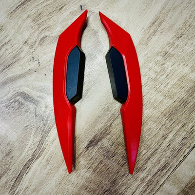 Gogna Mart 2pcs Universal Motorcycle Winglet Aerodynamic Spoiler Wing Side Spoiler RED Bike Fairing Kit