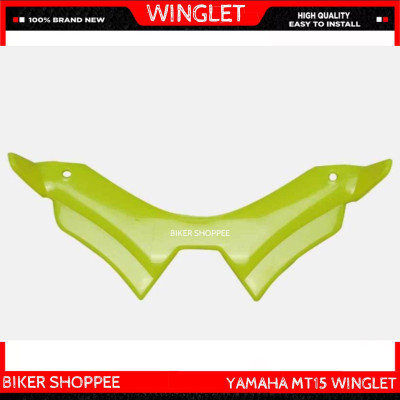 BIKER SHOPPEE WINGLET FOR YAMAHA MT15 (NEON GREEN) Bike Fairing Kit