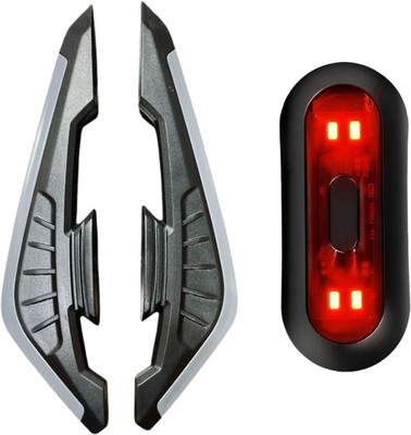 Gogna Mart 2pcs Universal Motorcycle Winglet Grey & Helmet Blinker Universal For all Bike Fairing Kit