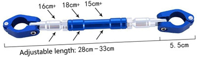 waytwogmart Motorcycle Balance Bar Universally Compatible Aluminum Blue Cross Handlebar Bike Fairing Kit