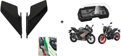 VermsBikers R15v3/Mt15 Screen protector Guard+Universal Small Wings winglet Black Bike Fairing Kit