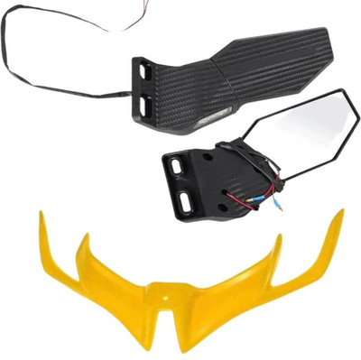 acube mart Max Protaper led wing mirror with R15 V3 winglet yellow Bike Fairing Kit