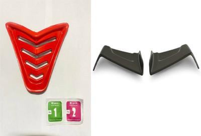 acube mart Nose Grill For Yamaha R15 V3 shine red + bike wings Winglet black Bike Fairing Kit