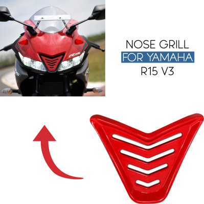ASRYD Nose Grill R15 V3 Air Intake Cover Filter Nose Grill for Yamaha R15 V3 (RED) Bike Fairing Kit