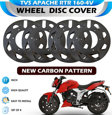 Atoray New Carbon Pattern ProDisc Wheel Cover 17inch Set of 4 For TVS Apache RTR 160 4V Bike Fairing Kit