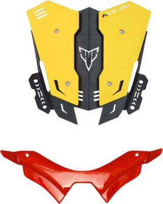Gogna Mart mt 15 CNC short double color visor black/yellow Bike and mt 15 winglet red Bike Fairing Kit
