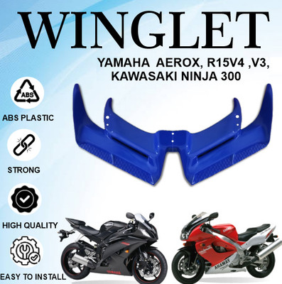 ASRYD Bike Winglet For Yamaha Aerox R15 V3,V4 Kawasaki Ninja 300 ( Blue ) Bike Fairing Kit