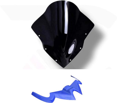 Gogna Mart rs 200 double bubble visor with rs200 winglet blue Bike Fairing Kit
