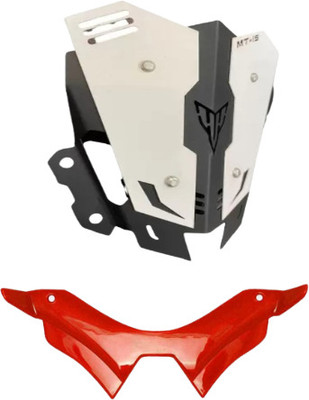 Gogna Mart mt 15 CNC short double color visor black/white Bike and mt 15 winglet red Bike Fairing Kit
