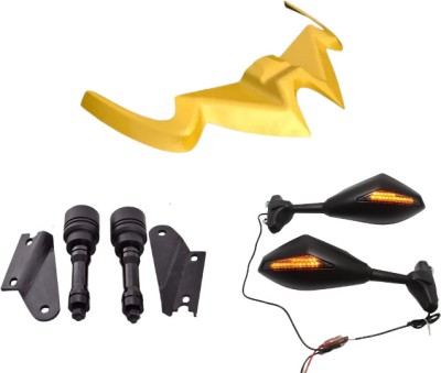 Gogna Mart bajaj rs 200 winglet yellow , frame slider and side mirror with indicator light Bike Fairing Kit