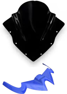 Gogna Mart rs visor black with rs winglet blue Bike Fairing Kit